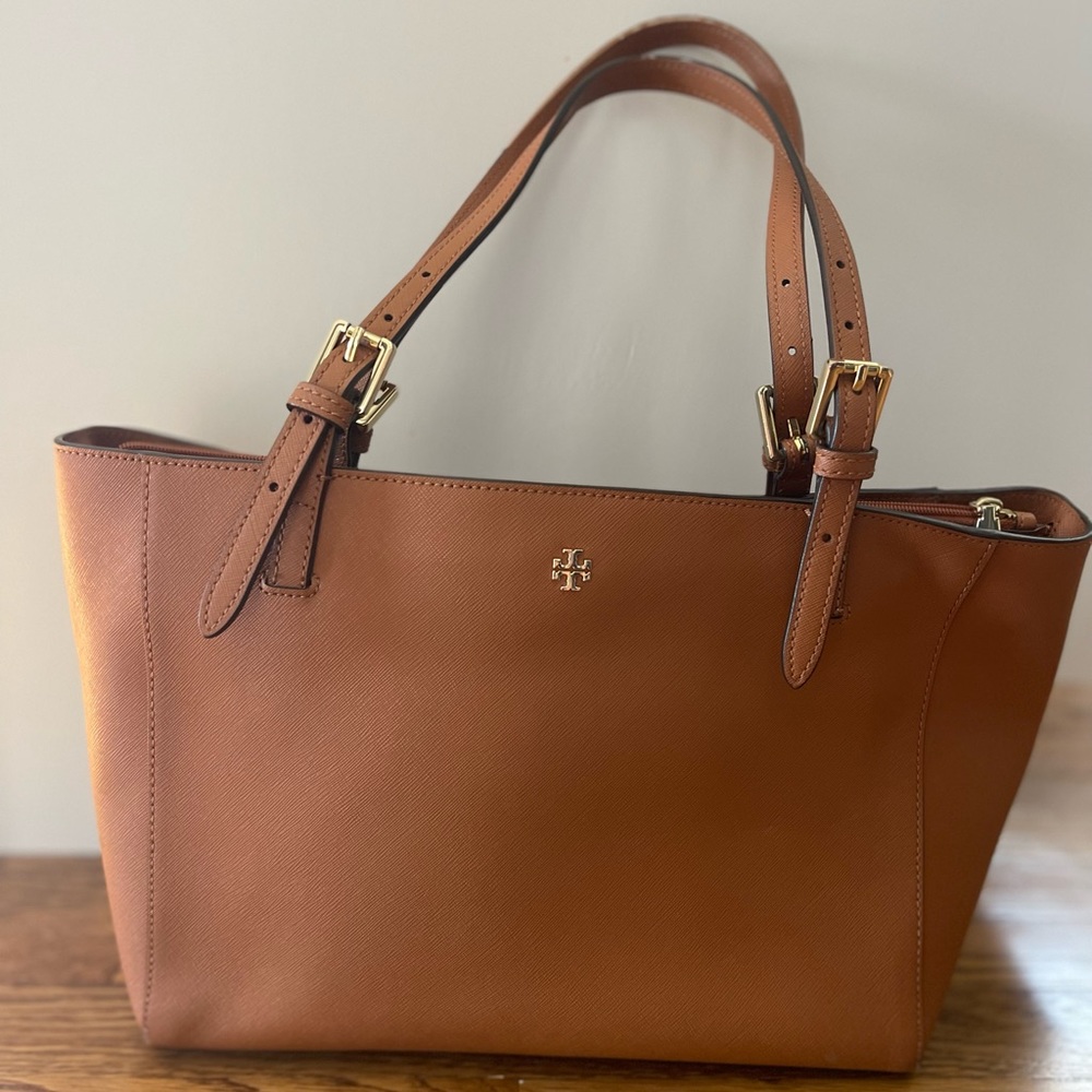 Tory Burch Leather Buckle Tote